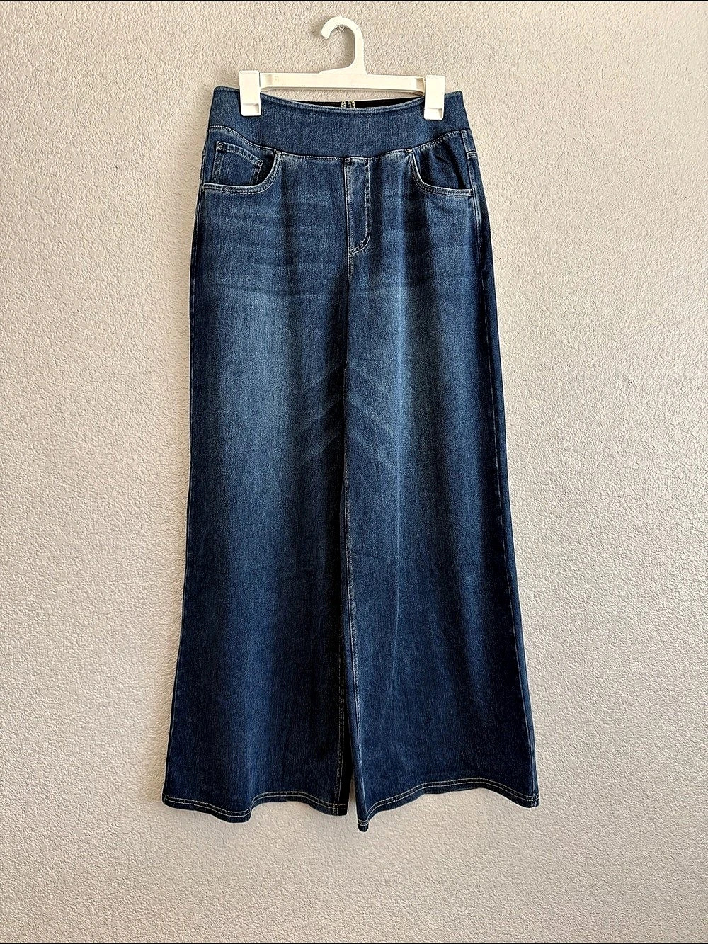 Halara Denim Wide Leg Jeans in Blue Size Large NWT